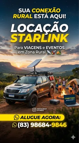 ALUGUEL DE INTERNET PARA EVENTOS E VIAGEM STARLINK 