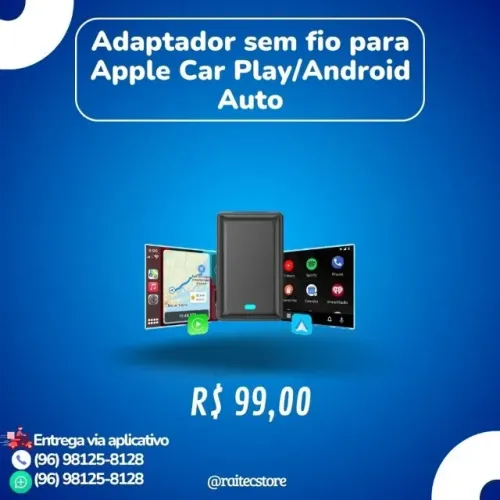 Adaptador sem fio para Apple Car Play e Android Auto