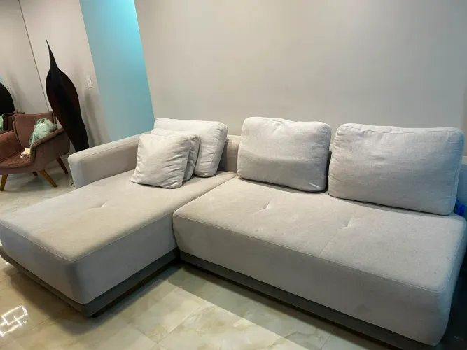 Sofá linho 3 lugares