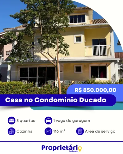 Casa com 3 Quartos, 2 Suítes e Sótão no Condomínio Ducado - Sahy, Mangaratiba/RJ