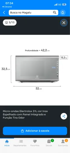Microondas electrolux 31 l espelhado
