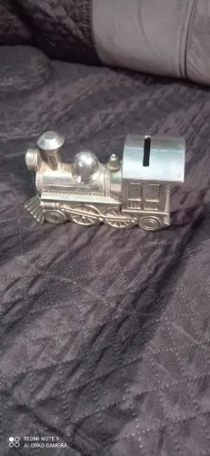 Porta moeda locomotiva antiga de metal
