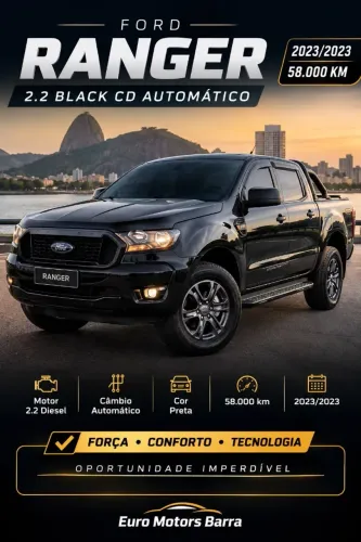 Ford Ranger Black 2.2 4X2 CD Diesel AUT 2023