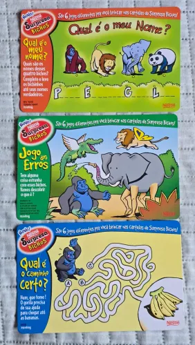 Cartões Nestlé Surpresa Bichos