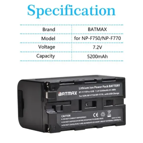 Bateria Np-f750 F770 5200mah Usb Padrão Sony Led NP
