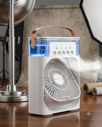 Ventilador Umidificador de Mesa 600ml - Compacto e Portátil - entrega grátis <br>