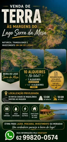 Terra as margens do lago serra da mesa