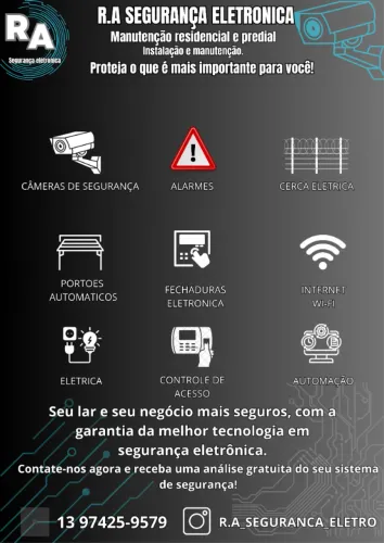 cameras,alarmes,cerca eletrica,portoes,eletrica