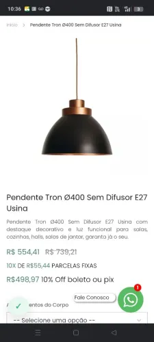 Pendente ORBE 16085/40 BT USINA DESIGN