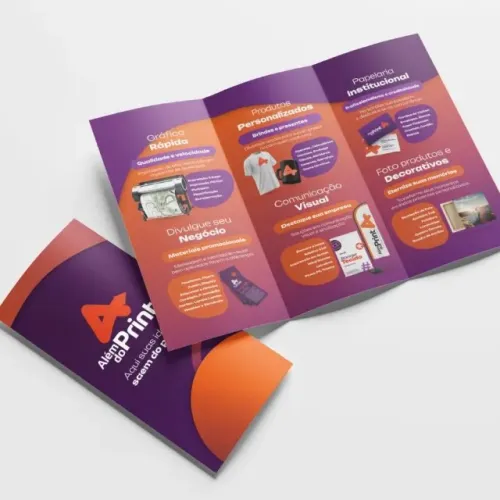 1000 folders 2 dobras !personalizado couche 150 gramas