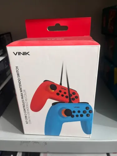 Kit com 2 controles para Nintendo Switch com fio - Vinik