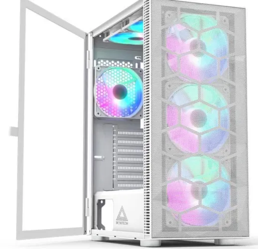 Gabinete Gamer Montech X3 Mesh White - 6 Fans RGB