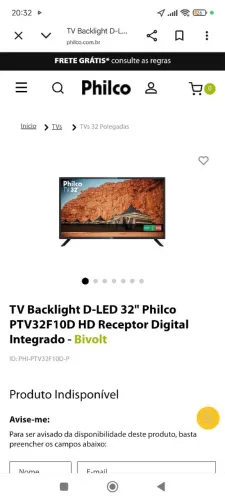 TV Philco 32' LED + APARELHO ROKU sem controle!