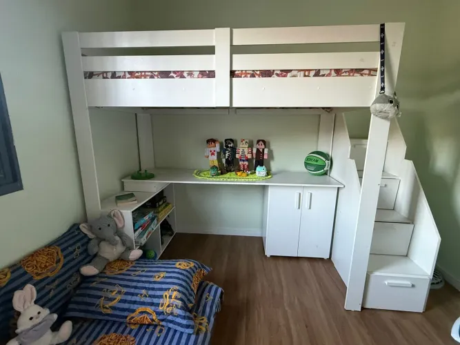 Cama Office Multifuncional Solteiro Star Plus Branco