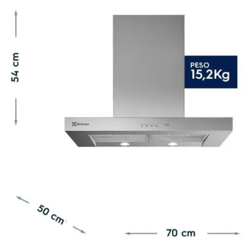 coifa de parede silver 70cm electrolux (70cs)