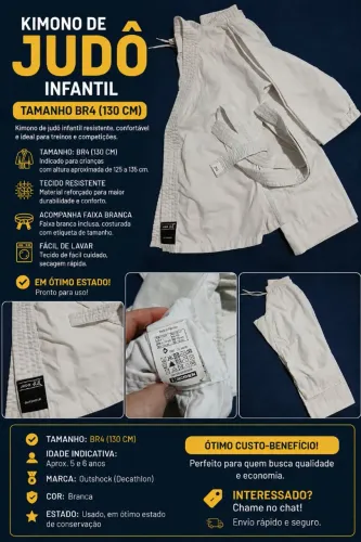 Kimono de Judô infantil branco