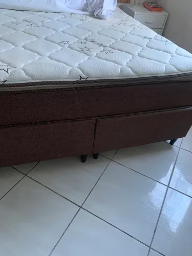 conjunto de cama box casal com colchão de espuma