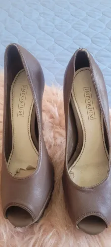 Elegante peep toe marrom da Imporium