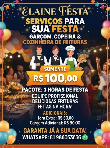 Serviços pra sua festa 