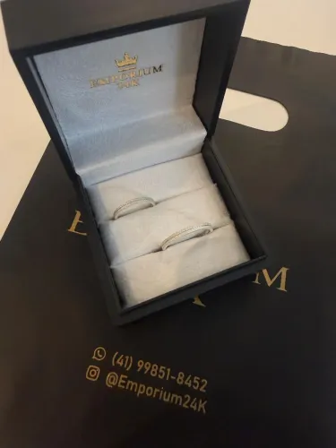 Par Aliança Prata 925 - Qualidade Superior