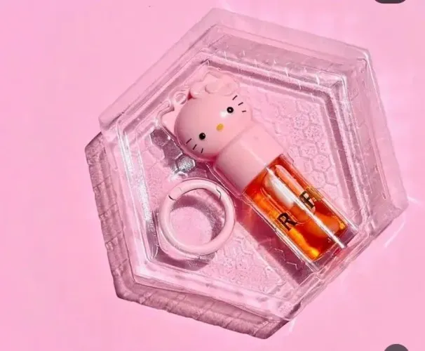 Kit gloss + chaveiro Hello Kitty fofo pendurar na bolsa incolor 
