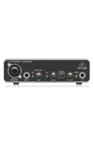 Interface de Áudio Behringer UMC22 U-Phoria USB + Pré MIDAS
