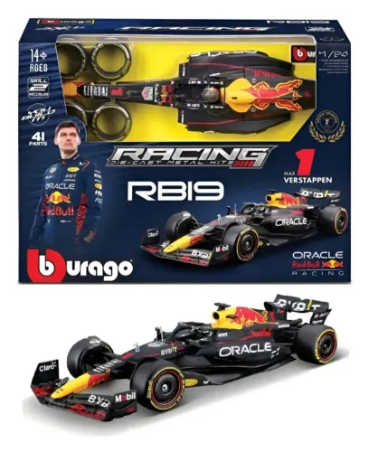 Kit Montar Carro F1 2023 Red Bull RB19 #1 Com Piloto Max Verstappen Bburago 1:24 Lacrado