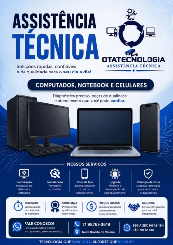 ASSISTÊNCIA TÉCNICA ESPECIALIZADA - QUALIDADE E CONFIANÇA!