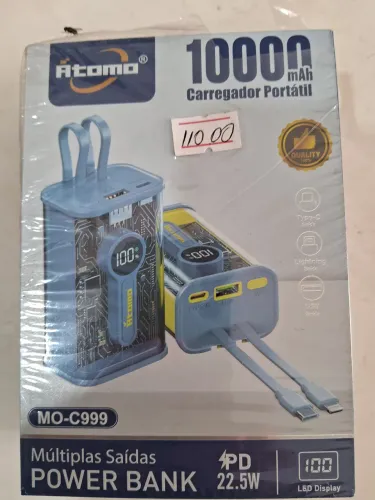 Carregador Portátil  10.000 mAh Átomo  MO-C999