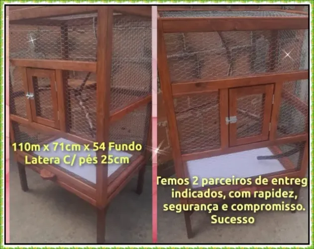 OFERTA IMPERDÍVEL Gaiola madeira de Lei Top 