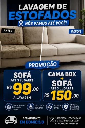 Lavagem de Estofados em Domicílio - Sofá a partir de R$ 99