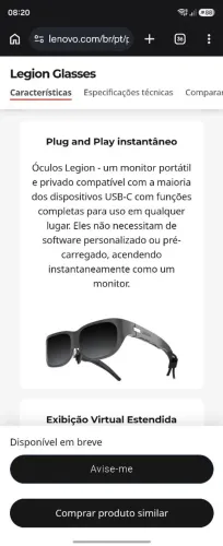 Óculos Lenovo Legion Glasses