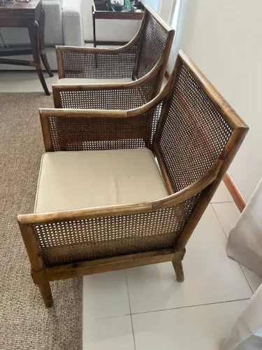 Par de Cadeira de braço com Palhinha