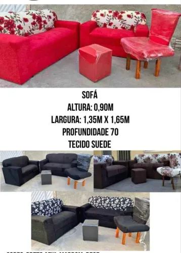 530,00 PROMOÇÃO- kit sofá conjunto  xaropinho + poltrona + puff  - preço de fábrica -