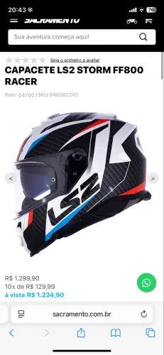 Capacete ls2 storm 1 troco ou vendo