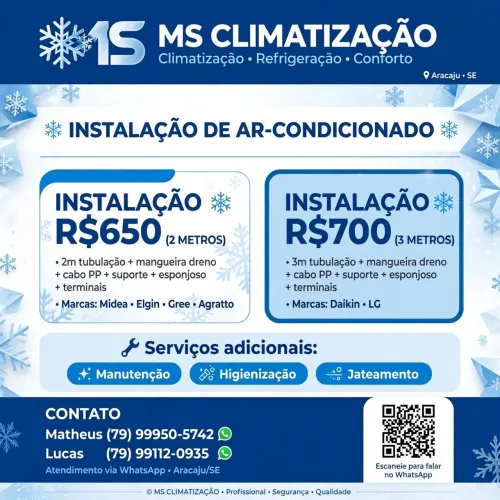 instalação e manutenção em ar condicionado