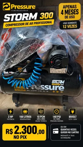 Vendo compressor de ar PRESSURE Storm 300