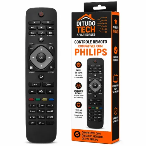 Controle Remoto para TV Compatível com Philips - Novo - Ditudo Tech e Variedades