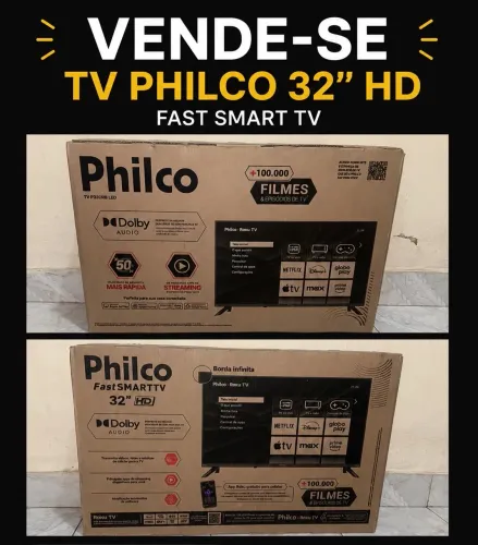 TV *NOVA*PHILCO 32 HD FAST SMART TV