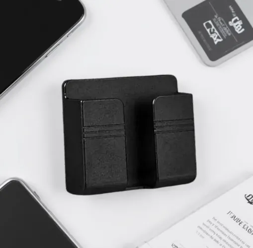 Suporte de celular e controle com abertura inferior para cabo de carregador