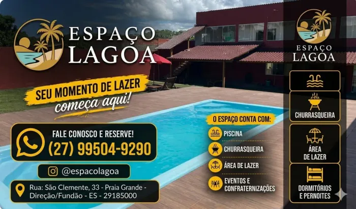 Espaço lagoa oferece uma ótima estrutura bem arejada