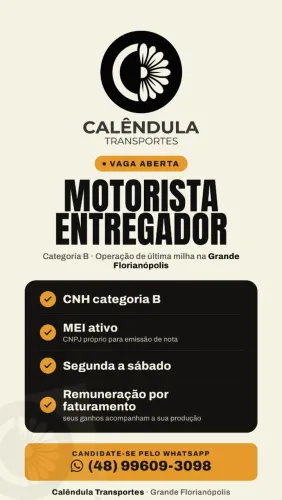 Vaga motorista entregador