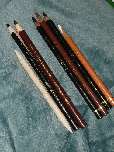 Kit 4 lápis contè 2 lápis dermatográfoco kit desenho s e esfuminho