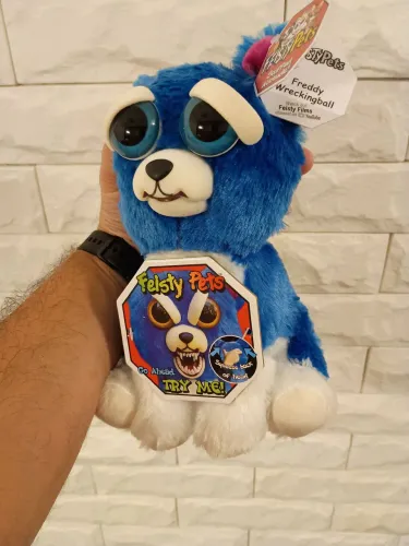 Feisty Pets lobo azul original - tag impressa