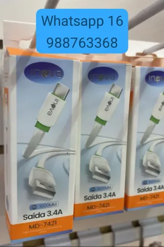 Cabo USB carregador Tipo C Inova Super Rápido