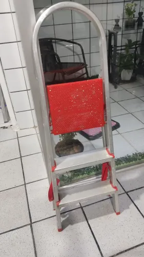 Escada Botafogo 3 Degraus Alumínio Dobrável Pintor Resistente Água