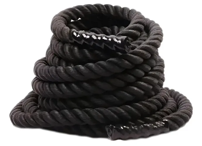 Corda Naval Preta 40 Mm 10 Mts Com Protetor Treino Funcional 