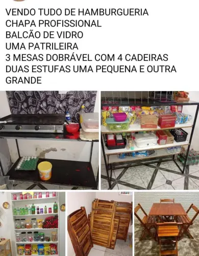 Vendo tudo de hambúrgueria 