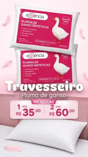 Travesseiro pluma de ganso sintético