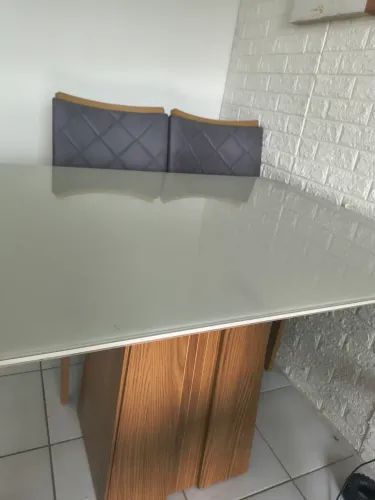 Mesa jantar vidro temperado com 4 cadeiras